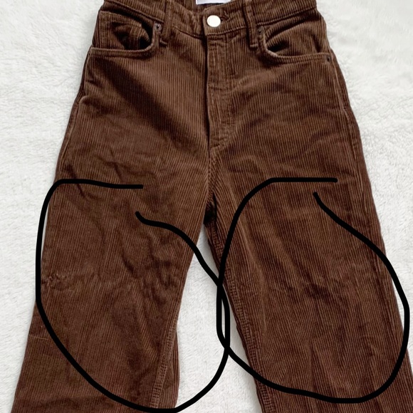 3/30$🤍 ZARA | Brown corduroy straight leg/ flare jeans - Picture 7 of 7